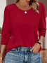 Damen Geometrisch Langarm T-Shirts T-Shirt V-Ausschnitt Print Retro Frühling/Herbst Oberteile