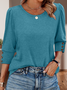 Damen Geometrisch Langarm T-Shirts T-Shirt V-Ausschnitt Print Retro Frühling/Herbst Oberteile