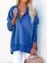 Damen Unifarben Kapuze Nahtverarbeitung Retro Frühling/Herbst Langarm Sweatshirt