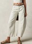 Schnalle Baumwolle Weit Lässig Damen Weit Hose mit Weitem Bein Mitte-niedrig Erheben Gewaschen Krummsäbel Hose Jeans