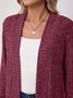 Damen Unifarben Frühling/Herbst Aufdecken Retro Nahtverarbeitung Leicht Strickjacke