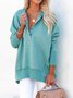 Damen Unifarben Kapuze Nahtverarbeitung Retro Frühling/Herbst Langarm Sweatshirt