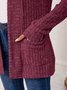 Damen Unifarben Frühling/Herbst Aufdecken Retro Nahtverarbeitung Leicht Strickjacke
