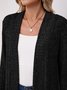 Damen Unifarben Frühling/Herbst Aufdecken Retro Nahtverarbeitung Leicht Strickjacke