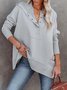 Damen Unifarben Kapuze Nahtverarbeitung Retro Frühling/Herbst Langarm Sweatshirt