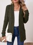 Damen Unifarben Frühling/Herbst Aufdecken Retro Nahtverarbeitung Leicht Strickjacke