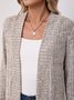 Damen Unifarben Frühling/Herbst Aufdecken Retro Nahtverarbeitung Leicht Strickjacke