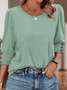 Damen Geometrisch Langarm T-Shirts T-Shirt V-Ausschnitt Print Retro Frühling/Herbst Oberteile