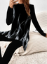 Damen Abstrakt Print Zweiteiliges Set Täglich Langarm Lässig Frühling/Herbst Bluse mit Hose Matching Set