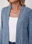 Damen Unifarben Frühling/Herbst Aufdecken Retro Nahtverarbeitung Leicht Strickjacke