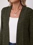 Damen Unifarben Frühling/Herbst Aufdecken Retro Nahtverarbeitung Leicht Strickjacke