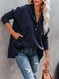 Damen Unifarben Kapuze Nahtverarbeitung Retro Frühling/Herbst Langarm Sweatshirt