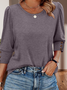 Damen Geometrisch Langarm T-Shirts T-Shirt V-Ausschnitt Print Retro Frühling/Herbst Oberteile