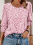 Damen Geometrisch Langarm T-Shirts T-Shirt V-Ausschnitt Print Retro Frühling/Herbst Oberteile
