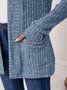 Damen Unifarben Frühling/Herbst Aufdecken Retro Nahtverarbeitung Leicht Strickjacke