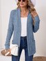 Damen Unifarben Frühling/Herbst Aufdecken Retro Nahtverarbeitung Leicht Strickjacke