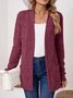 Damen Unifarben Frühling/Herbst Aufdecken Retro Nahtverarbeitung Leicht Strickjacke