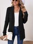 Damen Unifarben Frühling/Herbst Aufdecken Retro Nahtverarbeitung Leicht Strickjacke