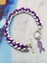 Alzheimer's Krankheit Galvanisiert Legierung Kette Seil Geflochten Liebe Klein Geschenk Wohltätigkeit Armband Lila Band Armband