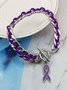 Alzheimer's Krankheit Galvanisiert Legierung Kette Seil Geflochten Liebe Klein Geschenk Wohltätigkeit Armband Lila Band Armband