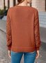 Damen Unifarben Jacquard Winter Lässig Langarm V-Ausschnitt Wolle Pullover