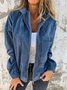Damen Frühling/Herbst Oberbekleidung Retro Nahtverarbeitung Unifarben Langarm Stehkragen Jacke