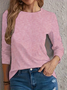 Damen Gestreift Langarm T-Shirts T-Shirt Rundhals Print Lässig Frühling/Herbst T-Shirt mit Grafik Oberteile