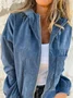 Damen Frühling/Herbst Oberbekleidung Retro Nahtverarbeitung Unifarben Langarm Stehkragen Jacke