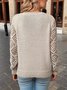 Damen Unifarben Jacquard Winter Lässig Langarm V-Ausschnitt Wolle Pullover