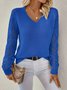 Damen Unifarben Jacquard Winter Lässig Langarm V-Ausschnitt Wolle Pullover