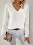 Damen Unifarben Jacquard Winter Lässig Langarm V-Ausschnitt Wolle Pullover