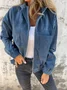 Damen Frühling/Herbst Oberbekleidung Retro Nahtverarbeitung Unifarben Langarm Stehkragen Jacke