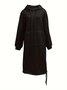Damen Unifarben Langarm Frühling/Herbst Nahtverarbeitung Kleid Mit Kapuze Täglich Retro Maxikleid Hoodie-Kleid A-Linien-Kleid