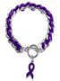 Alzheimer's Krankheit Galvanisiert Legierung Kette Seil Geflochten Liebe Klein Geschenk Wohltätigkeit Armband Lila Band Armband
