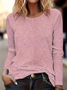 Damen Gestreift Langarm T-Shirts T-Shirt Rundhals Print Lässig Frühling/Herbst T-Shirt mit Grafik Oberteile
