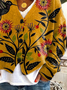 Damen Geblümt Lässig Frühling/Herbst Print Strickjacke