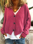 Damen Unifarben Lässig Frühling/Herbst Strickjacke
