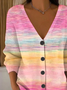 Damen Abstrakt Lässig Frühling/Herbst Print Strickjacke