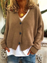 Damen Unifarben Lässig Frühling/Herbst Strickjacke