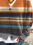 Damen Gestreift Lässig Frühling/Herbst Print Strickjacke
