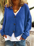 Damen Unifarben Lässig Frühling/Herbst Strickjacke