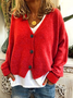 Damen Unifarben Lässig Frühling/Herbst Strickjacke