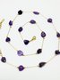 Amethyst modisch Temperament Täglich Pendeln Einfach Vielseitig Armband Schlüsselbein Kette Pullover Kette