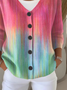 Damen Abstrakt Lässig Frühling/Herbst Print Strickjacke