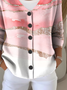 Damen Abstrakt Lässig Frühling/Herbst Print Strickjacke