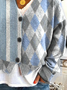 Damen Gestreift Lässig Frühling/Herbst Print Strickjacke
