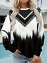 Damen Abstrakt Rundhals Print Lässig Frühling/Herbst Langarm Sweatshirt