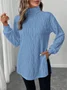 Damen Unifarben Langarm T-Shirts T-Shirt Rundhals Lässig Frühling/Herbst Oberteile