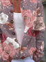 Damen Geblümt Lässig Frühling/Herbst Print Strickjacke