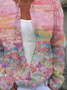 Damen Abstrakt Lässig Frühling/Herbst Print Strickjacke